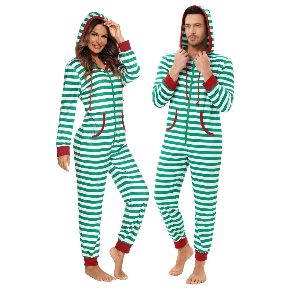 5495 Matching Onesies for Couples Zipper Hooded Adult Onesie Pajamas